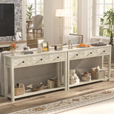 Homieasy Farmhouse Console Table with 3 Drawers, 47 Inch Wood Sofa Table with Storage Shelf for Living Room, Behind Couch, Entryway Table for Hallway, Living Room, or Foyer, Light Rustic Oak Homieasy