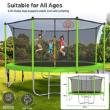 Lyromix Upgraded 12FT Trampoline for Kids and Adults, Large Outdoor Trampoline with Stakes, Light, Sprinkler, Basketball Hoop and Net, Capacity for 5-8 Kids and Adults Lyromix