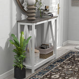 UYIHOME Farmhouse Entryway Console Table, 39.3inch Sofa Table Behind The Couch, Narrow Entryway Table for Hallway, Living Room, Foyer, Oak Grey UYIHOME