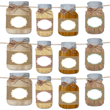 48 Pieces Mason Jar Farmhouse Name Tags Mason Jar Cutouts Paper Shabby Rustic Farm Classroom Decor for Bulletin Board School Wall Desks Student Teacher Cubby Classroom Decoration Nezyo