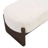 Christopher Knight Home Arden Minimalist Style Rectangular Loop Yarn Fabric Ottoman Bench, Rubberwood Frame, Entryway Bench, Living Room Sofa Extra Seat, End of Bed Footstool, Beige+Brown Christopher Knight Home
