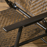 Outsunny 5 Pieces Wicker Patio Dining Set, Foldable Outdoor Table and Chairs, Wicker Furniture Dining Set with Umbrella Hole, Tempered Glass Table, Dark Brown Outsunny