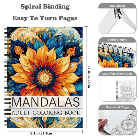 Aannanl Adult Coloring Book Set of 3 Coloring Books for Adults Relaxation Include Mandalas,Flowers and Fairytale House Theme,Color Books for Women Men to Relieve Anxiety and Stress Relief Aannanl