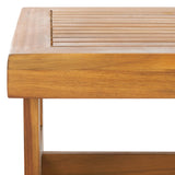 SAFAVIEH Outdoor Collection Dune Natural Brown Slatted Top Solid Wood Coffee Table SAFAVIEH