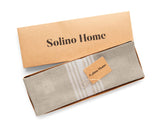 Solino Home Linen Farmhouse Placemats Set of 4-100% Pure Linen White and Natural Placemats 14 x 19 Inch for Fall, Autumn, Thanksgiving, Christmas, Holiday, Winter Solino Home