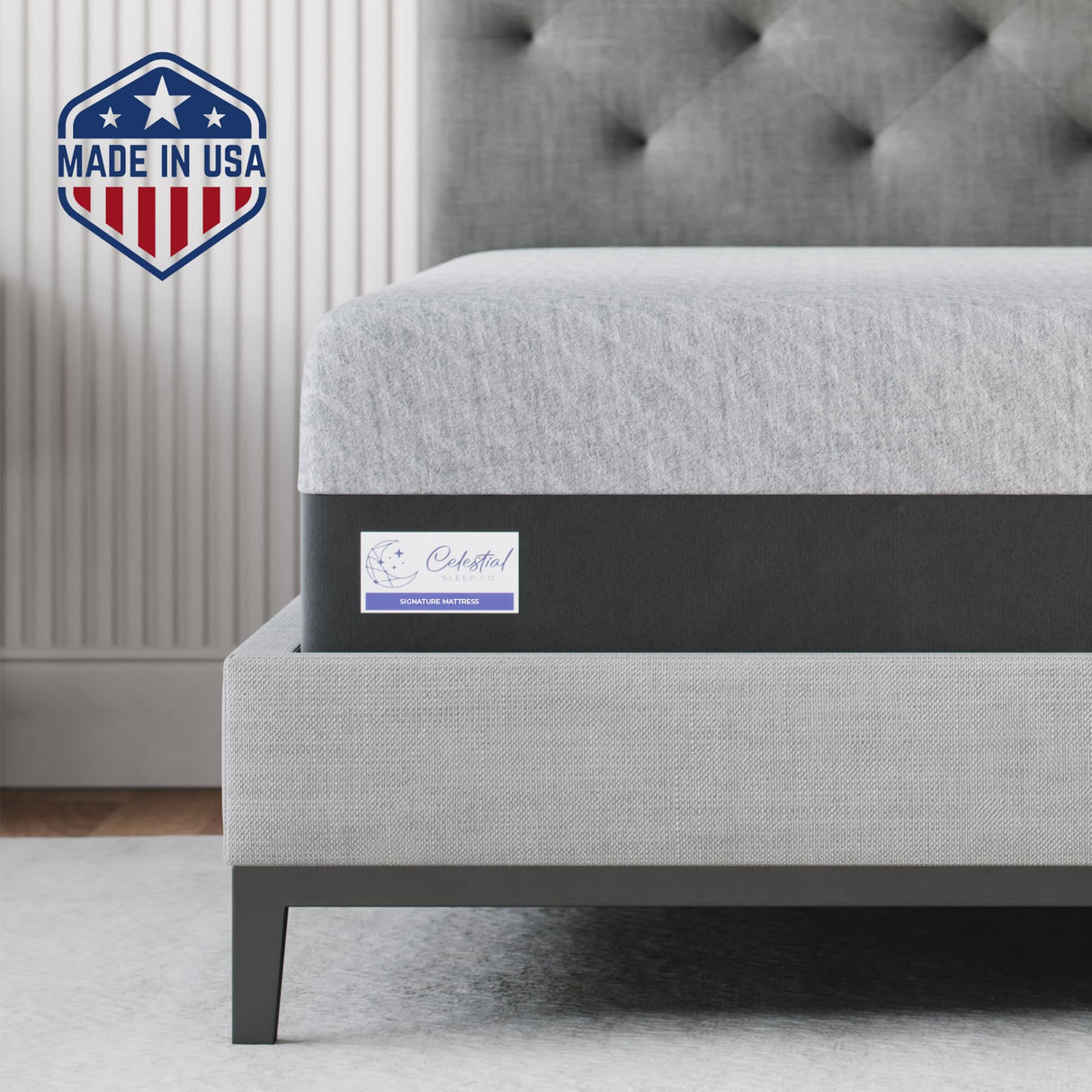Celestial Sleep Gel Memory Foam Mattress in a Box, Made in The USA, CertiPUR-US Bed, 8 inch Firm - Twin Celestial Sleep