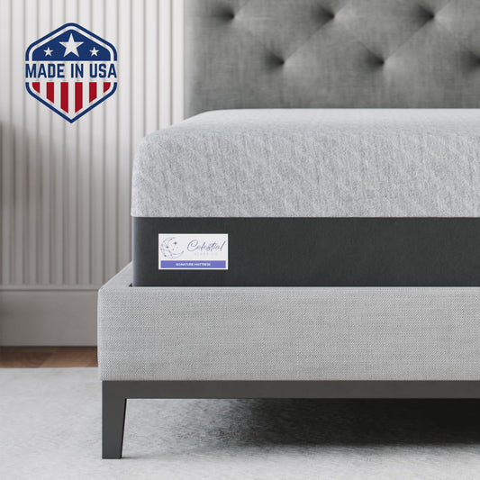 Celestial Sleep Gel Memory Foam Mattress in a Box, Made in The USA, CertiPUR-US Bed, 8 inch Firm - Twin