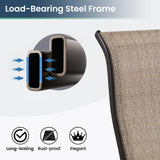 Amopatio Patio Swivel Chairs Set of 2, Outdoor Swivel Rocker Dining Chairs with All Weather Textilene High Back & Metal Frame, for Backyard Deck Lawn Garden, Brown Amopatio