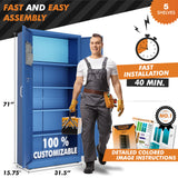 METALTIGER Metal Storage Cabinet with Digital Lock | Garage Storage Cabinet | Pegboard | 71" Lockable Tool Cabinet | Locking Cabinets (Dark Blue) METALTIGER