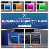 WLIVE LED TV Stand for 65-Inch TV, 58-Inch Entertainment Center with Adjustable Glass Shelves, Modern Media Console for Living Room & Bedroom, White WLIVE