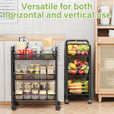 JANE EYRE 3-Tier Rolling Utility Storage Rack Cart on Wheels, Trolley Craft cart, Multi-Purpose Organizer Shelf, Black JANE EYRE