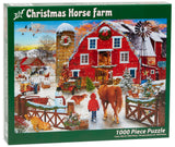 Vermont Christmas Company 'Christmas Horse Farm' Jigsaw Puzzle 1000 Piece - Fully Interlocking & Randomly Shaped Pieces - 26 5/8" x 19 1/4" Vermont Christmas Company