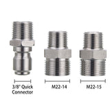 RIDGE WASHER Pressure Washer Gun 5000 PSI, 12 GPM, High Pressure Spray Gun with 1/4" Quick Connector, 3/8'' Quick Connect, M22-14 mm and M22-15 mm Fitting RIDGE WASHER