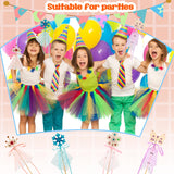 67 Pcs Make Your Own Princess Wand Kit Include 20 Pcs Wooden DIY Fairy Wand 20 Pcs Ribbons and 20 Mesh with 7 Pcs Gem Stickers for Kids Halloween Cosplay Accessories DIY Art Craft Making Plukeen