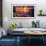 JOOZ Large Landscape Diamond Art Kits for Adults - 5D Sunset Diamond Painting Kits for Adults, DIY Full Drill Extra Large Lake Diamond Art Painting, Gem Art Kits for Home Wall Decor 27.5x15.7 Inch JOOZ