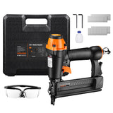 DSF Brad Nailer, Pneumatic, 18GA 2-In-1 Nailer, 5/8 inch-2 inch, Wider Visual Nail Indicator, 200pcs Brad Nails And 200pcs Crown Staples, 360 Degree Adjustable Exhaust, And CE Safety Glasses - TK5040 outtkitywi