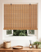 FoundGo 30" W*48" H Bamboo Roller Blinds, Retro Light Filtering Bamboo Curtains for Windows, Doorways FoundGo