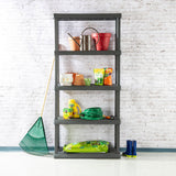 Sterilite 2-Pack 5 Shelf Unit, Heavy-Duty Shelving Storage Rack for Home and Garage, Gray - Multipurpose Plastic Organizer Shelves for Smart Organization Sterilite
