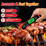 Meat Thermometer Digital, IP67 Waterproof Food Thermometer for Cooking and Baking, Instant Read Meat Thermometer with Backlight, Hold Function & Magnet for Kitchen, Beef, Grill, BBQ, Candy, Turkey PAWPRO