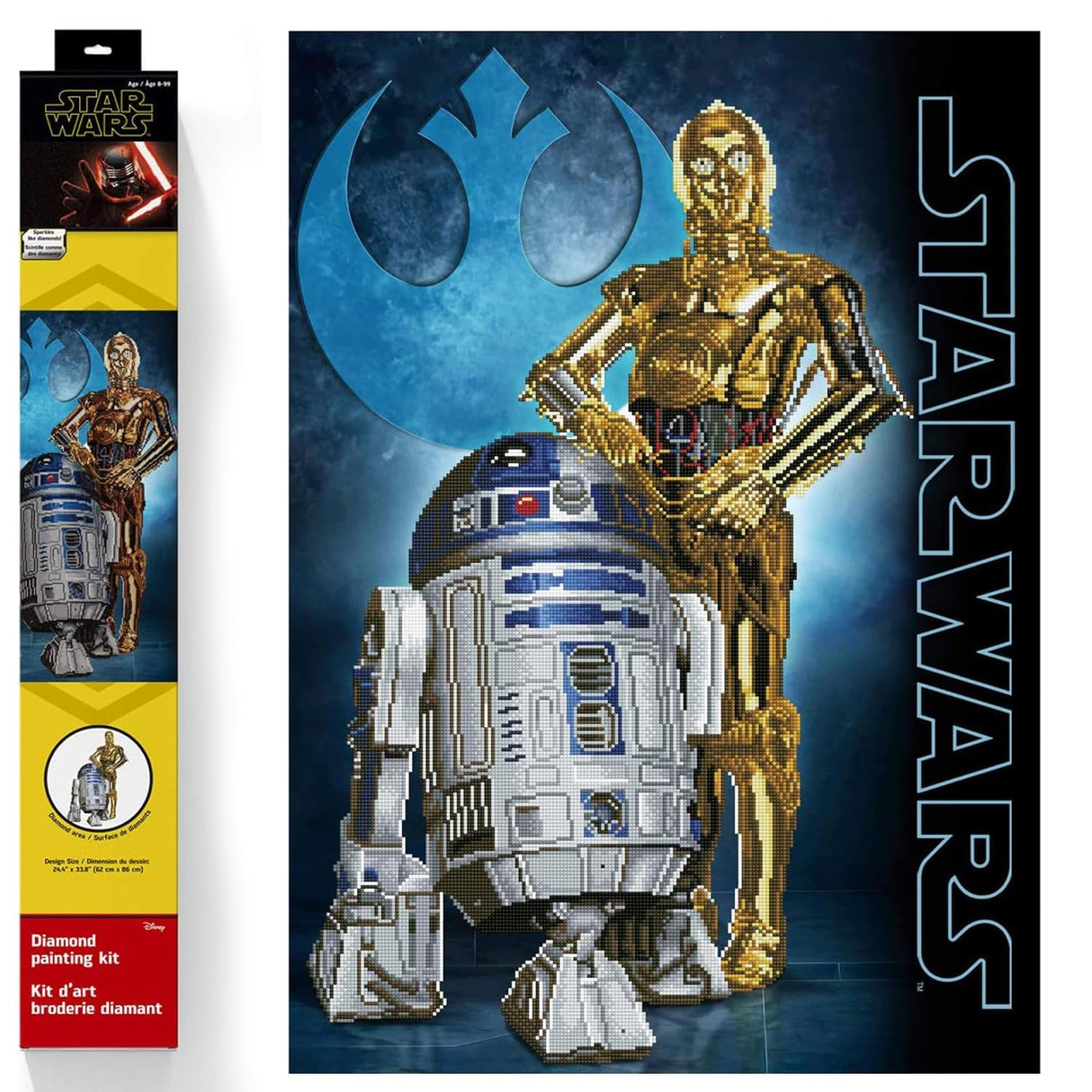 DIAMOND DOTZ Star Wars Droids Diamond Painting Kits for Adults - Diamond Art Kits a Relaxing Creative Craft Kit with Dotz Gems 20x16 DIAMOND DOTZ