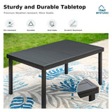 MFSTUDIO 9 Pieces Patio Dining Set, Patio Table and Chairs for 8, Outdoor Expandable Metal Table & Chairs with Cushions, Outdoor Rattan Dining Furniture Set for 8, Deck, Porch MFSTUDIO