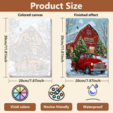 Reivworl 3 Pack Framed Paint by Numbers for Adults with Wooden Easel, Christmas Paint by Numbers Kit for Adults Beginner, Acrylic Painting by Number for Home Decor 8X12 Inch Reivworl