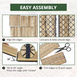BEEFURNI Acacia Interlocking Deck Tiles (10PCS 12"x 12"), Wood Deck Tiles Interlocking Outdoor All Weather, Patio Flooring for Indoor Outdoor use, Easy Assembly, 1-Year Warranty (Natural Wood) BEEFURNI