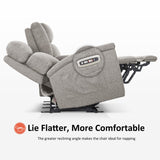 MCombo 70.8" Power Loveseat Recliner Sofa with Massage and Dual Heating, Adjustable Headrest, USB & Type C Port for Living Room, Fabric PR606M2 (Mist Grey) MCombo