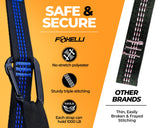 Foxelli XL Hammock Straps - Extra Long 20FT Heavy Duty No-Stretch Suspension System, 40+2 Loops, 2000 LBS Capacity, for Indoor/Outdoor Use – Set of 2 Straps & Carry Bag Foxelli