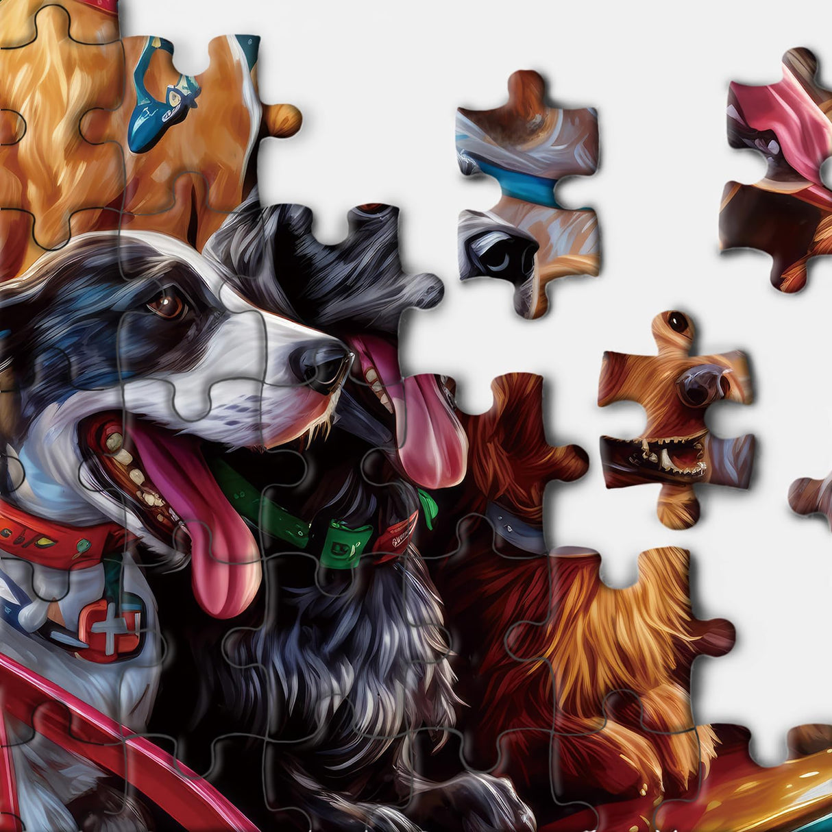 Dog Jigsaw Puzzle for Adults, Funny Puppy Jigsaw Puzzles 1000 Piece, Colorful Animal Puzzles Fun Cool Silly Puzzle BBOLDIN