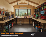 SPECRAFT 72“ Adjustable Heavy Duty Workbench with 4 AC Outlet and 2 USB Ports Power Outlets, 5000 Lbs Capacity, Rubber Wood Top for Garage, Workshop, Office SPECRAFT