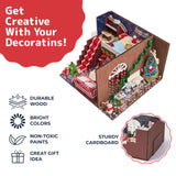 Prextex DIY Tiny House Kit Christmas Scene - Miniature House, Model Home, and Mini Room Kits for a Festive Holiday Building Experience - LED Lights, Snowman, Piano Set and Christmas Tree - Age 10+ PREXTEX