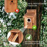 4-Piece Outdoor Bird House Set, Bird Houses for Outside with Metal Guards, Safety Locks, Flight Slots, & Ventilation, Bluebird Houses with 1-1/2" Entrance for Bluebirds, Wrens, Finches JZTKQTM