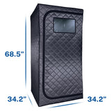 Durasage 1-Person Infrared Sauna for Home, Ultra Low EMF Infrared Panels, LED Lighting, Heating Foot Pad and Portable Chair (1-Person) Durasage