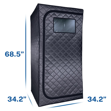 Durasage 1-Person Infrared Sauna for Home, Ultra Low EMF Infrared Panels, LED Lighting, Heating Foot Pad and Portable Chair (1-Person) Durasage
