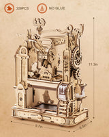 Wowood 3D Puzzles for Adults, STEM Building Kits for Kids, DIY Mechanical Gears Wooden Puzzles, Birthday Gifts for Men/Women (Classic Printing Press) Wowood