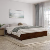 AFI, Barcelona King Panel Platform Bed with Twin XL Trundle, Walnut AFI