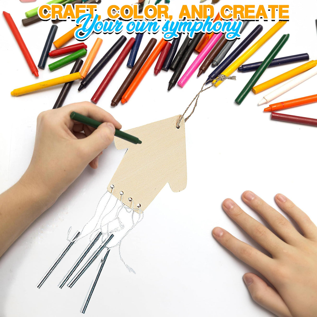 DIY Wind Chime Kits for Kids - Makes 12 - Assorted Spring Theme Shapes - Great Creative Activity for Kids Fun Express