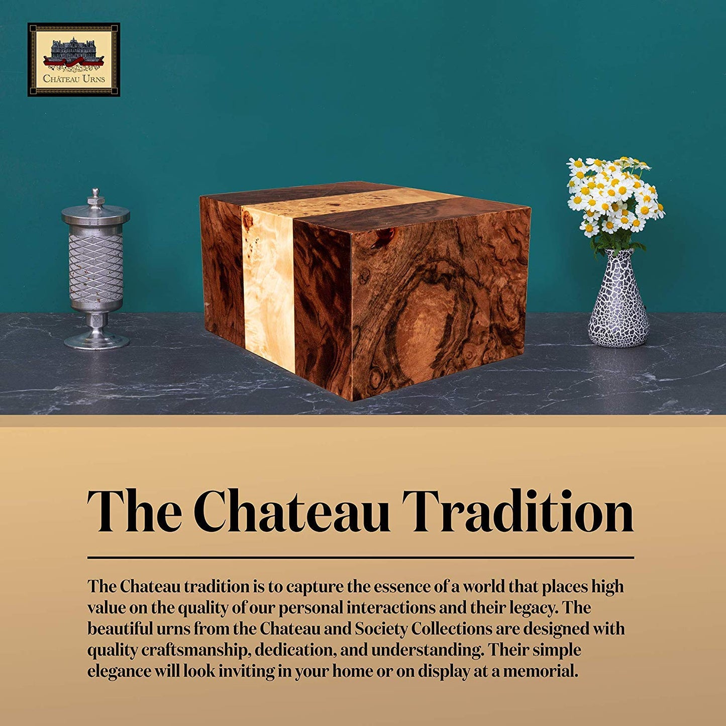 Chateau Urns - Chateau Collection - Large Adult Male or Female Cremation Urn - Wooden Urn Memorial Box for Ashes - Large (up to 250 lbs) - Labarde-Cremation Urn for Ashes-Memorial-Funeral Cre - WoodArtSupply