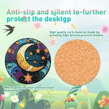 8 Pcs Diamond Art Coasters Moon Diamond Painting Coasters Kits with Holder Cork Pads DIY Moon Diamonds Art Painting Coaster Set for Adults Beginners Crafts Supplies mrpwnle