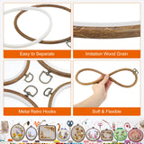 PATIKIL 5 Pieces 8 Inch Embroidery Hoops Frame Round Imitated Wood Circle Cross Stitch Hoop Ring for Embroidery Art Craft Handy Sewing Decoration PATIKIL