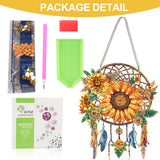 CEOVR Sunflower Diamond Painting Hanging Ornament, Dream Catcher 5D Special Shape Diamond Art, Crafts for Adults DIY Gem Art, Acrylic Home Garden Window Wall Decor with Chain, Box Kit, 6.2×7.8in CEOVR