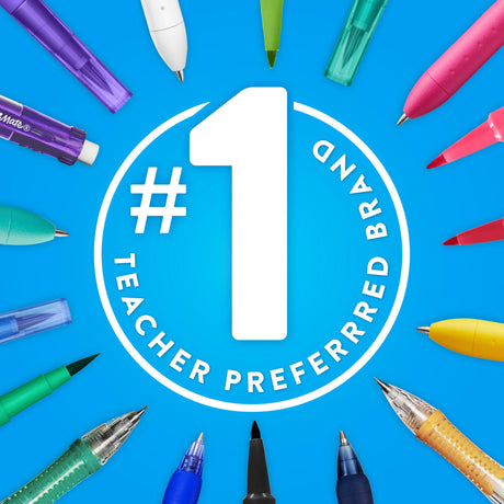 Paper Mate Felt Tip Pens, Flair Marker Pens, Medium Point, Assorted, 24 Count - Home, Office, Back to School, Teacher Supplies Paper Mate