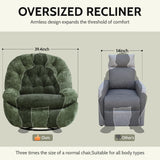 Immulize 360°Swivel Rocker Recliner Chair,Manual Rocker Recliner Chair with Phone Holder,Rocking Oversized Recliner,Large Recliner Glider Chair for Living Room,Bedroom,Chenille,Green Immulize