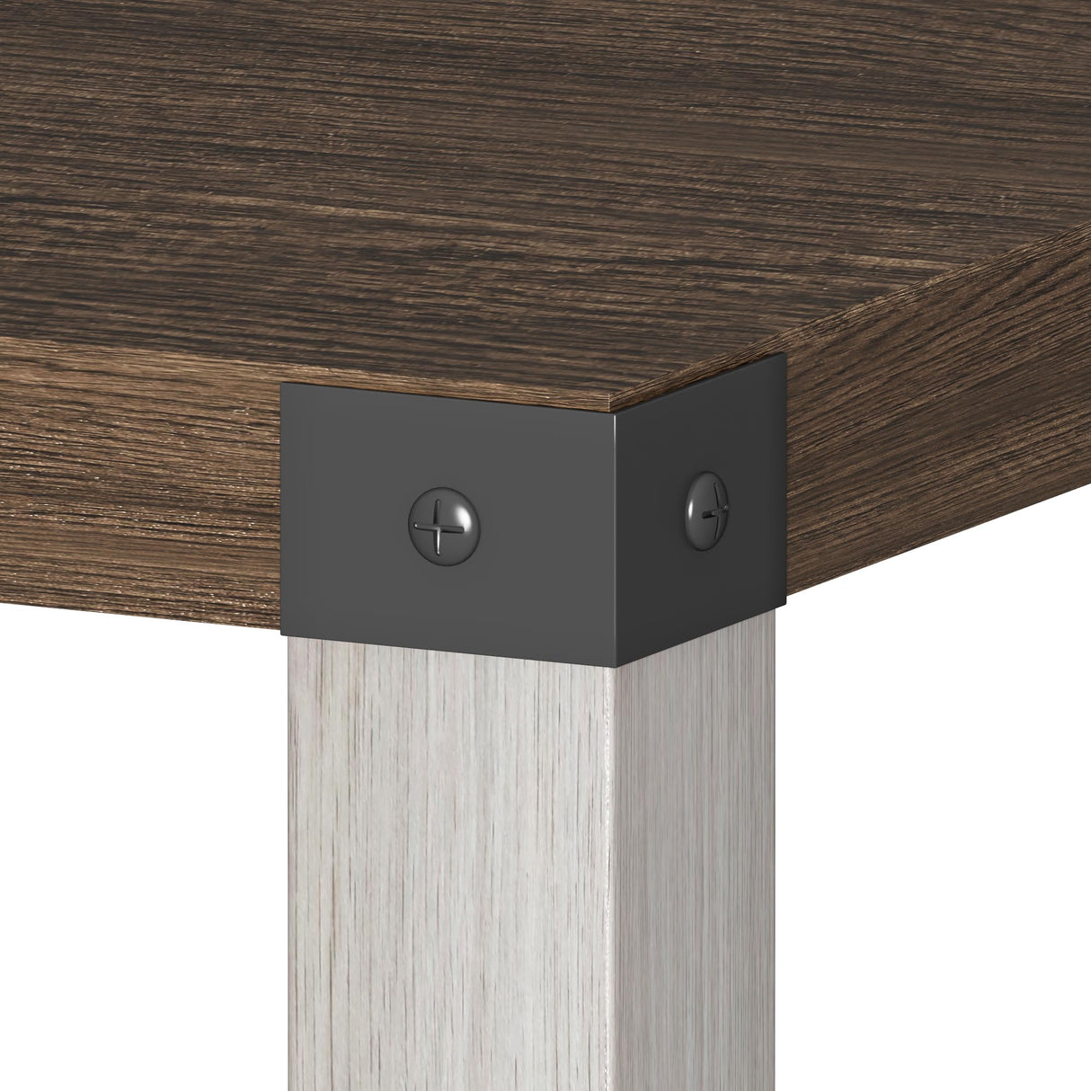 Treocho Farmhouse End Table Set of 2, Rustic Vintage Nightstand Side Table with Shelf for Living Room, Antique White & Brown Treocho