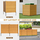 ROOMTEC 38"W X 42"H Air Conditioner Fence Panels, 4 Panels Privacy Fence for Outside Privacy Screens Trash Can Enclosure with Metal Stake,Trash Can Screen Fence Pool Equipment Fence, Seamless Wood ROOMTEC