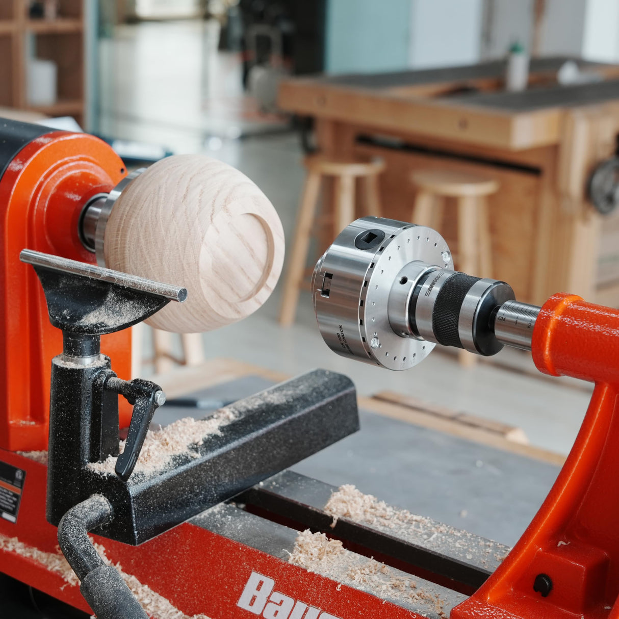 BMWOOD Woodturning Live Tailstock Chuck Adapter to 1" x 8TPI Thread with #2 Morse Taper Mount BMWOOD