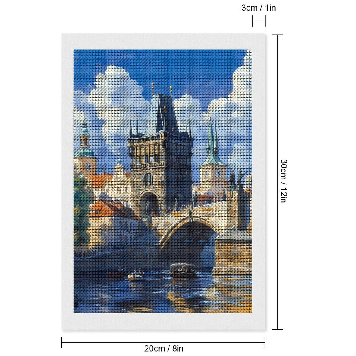 Charles Bridge in Prague Czechrepublic (4) Diamond Painting Kits for Adults DIY Full Square Drill Diamond Art Crafts 8"x12" WoodArtSupply