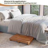 TINAMO 3.5" One Step Stool for Elderly (No Assemble Required)- Acacia Wood High Riser Step Stool for Bed - 550 Lbs Wooden Mobility Stepping Stools for Adults, Kids/Bedside, Bathroom, Kitchen, Garden Tinamo