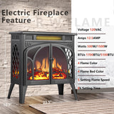 R.W.FLAME Electric Fireplace Stove Heater with Remote Control, 25" Fireplace Heater, Adjustable Brightness and Heating Mode, Overheating Safe Design,Flame Work with or Without Heat R.W.FLAME